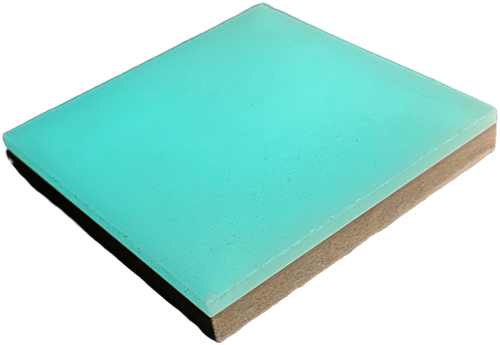 Turquoise glow ceramic tile for illuminated outdoor pathways