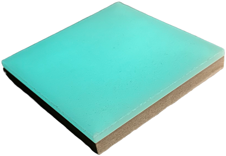 Turquoise Square glow ceramic tile for illuminated outdoor pathways